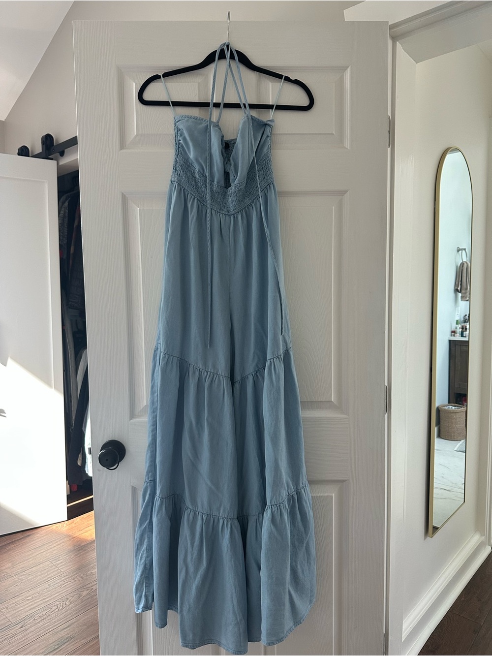 Prairie Aurora Halter Neck Chambray Jumpsuit - Picture 5 of 7